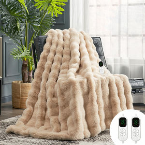 Couverture chauffante électrique en fourrure de lapin, <span class=keywords><strong>rechargeable</strong></span>, avec interrupteur de commande, <span class=keywords><strong>chauffage</strong></span>, couverture électrique king size pour l'hiver - Product Image 1