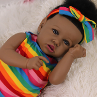 Muñeca Reborn de silicona realista de 20 pulgadas, muñeca Reborn afroamericana realista negra de 20 pulgadas que parece Real