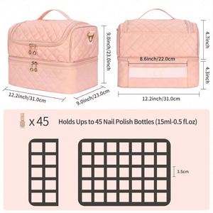 Échantillon Gratuit : Trousse de Rangement Portable pour Maquillage, Kit de Voyage pour Technicien(ne) Ongulaire, Outils de Manucure, Organisateur de Vernis à Ongles - Product Image 2