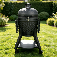 AUPLEX AU-22 Parrilla de Carbón Cerámica Premium de 22 Pulgadas con Forma de Barbacoa, Componentes de Acero, Seguridad contra Llamas, Superficie Antiadherente, Acabado Mate