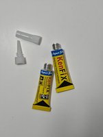 12 tubes en aluminium contenant une colle à prise rapide et haute résistance, adaptée au collage de divers matériaux