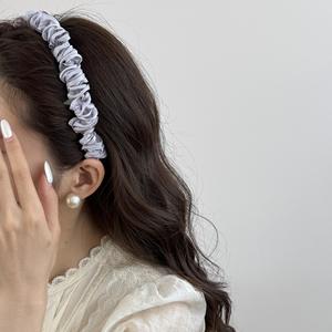 Serre-tête plissé en satin Super Féerique, style japonais et coréen, doux et élégant, en résine plastique, fait main, pour mariage - Product Image 4