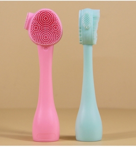 Hot Selling Double End Cleaning <b>Brush</b> Soft Silicone <b>Brush</b> Dual Cleansing Beauty Tool Custom Logo - Product Image 5