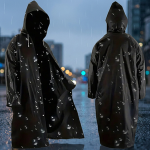 Imperméable de voyage réutilisable, fin, lavé, imperméable, en toile écologique, avec fermeture éclair et impression de logo personnalisé multicolore - Product Image 3