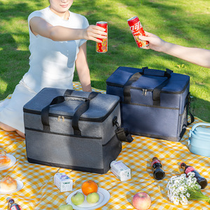 Bolsa Térmica Aislada de Doble Capa y Gran Capacidad, Bolsa de Almuerzo Térmica Portátil a Prueba de Fugas para Picnic y Camping - Product Image 6