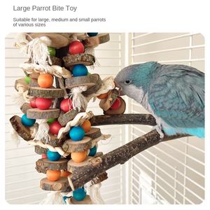 Orta büyük papağan malzemeleri Log Gnawing dize yırtılma sıkıntı için dayanıklı kuş oyuncak taşlama kafes dekorasyon - Product Image 4