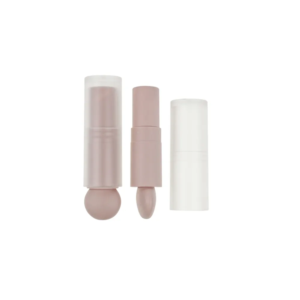 Jinze RTS unique design matte transparent lid with nude inner lipstick tube round lip balm container