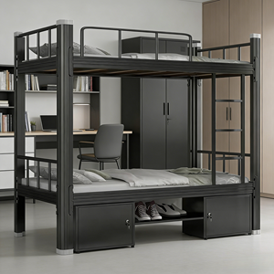 Cama Litera Doble Moderna con Estructura de Acero, Diseño Silencioso, Fácil Montaje, Ecológica, para Uso en Dormitorios Exteriores, Hoteles y Hospitales - Product Image 1