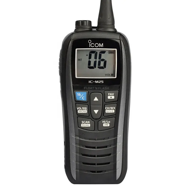 Acil interkom için el radyosu iki yönlü walkie talkie 5W taşınabilir VHF ICOM IC-M25