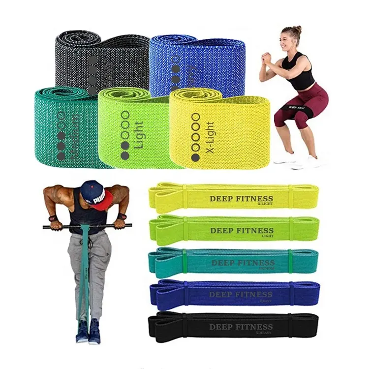 Fabric Pull Up Assist Bands, hip circle non slip booty bands, custom printed resistance bands