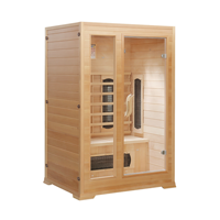 Sauna infrarouge lointain à spectre complet, faible EMF, en bois massif de pruche, pour 1 personne, adapté aux villas et appartements modernes, avec poêle et vapeur sèche