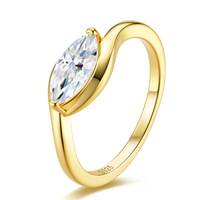 Bague pour femme en argent 925 avec moissanite, style OL chic moderne minimaliste, inspirée de l'Instagram, luxe de niche, style européen-américain doré