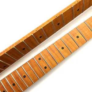 Custom 22 Frets electric guitar neck TL Roasted Flame Maple Neck Guitar for sale