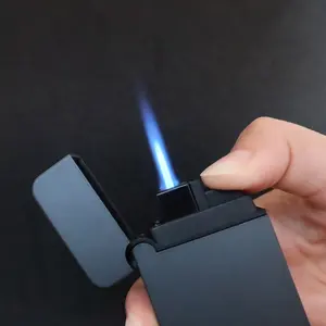 Bougie noire rechargeable Cigarette à cigare Briquet à flamme à jet torche personnalisé avec logo