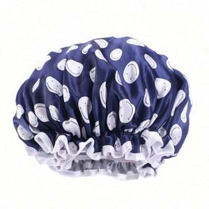 Gorro de Ducha Impermeable de Poliéster Sedoso 100% de Doble Capa para Baño, Lavandería, Gorro para Mujer, Todas las Estaciones, Venta al por Mayor - Product Image 5