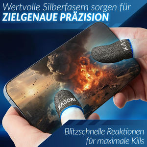 Fundas de dedo de fibra plateada, logotipo personalizable, adecuado para juegos móviles PUBG <span class=keywords><strong>Cod</strong></span>, transpirable, a prueba de sudor y súper sensible - Product Image 3