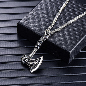 Collar Vintage para Hombre con Colgante de Hacha Vikinga y Lobo Celta, Estilo Ragnar Lothbrok - Product Image 6