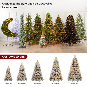 Árbol de Navidad Artificial de Pino Nevado de Fábrica, Soporte para Árbol de Navidad, Tamaño y Forma Personalizados, Preiluminado, OEM ODM, Adorno Navideño - Product Image 3