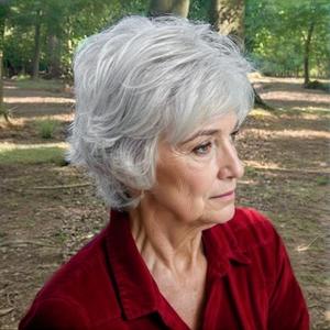 วิกผมผู้หญิงสูงวัยแบบสั้นตรงและหยิกสีเทาขาว ทนความร้อนสูง ผลิตด้วยเครื่องจักร จัดส่งแบบดรอปชิปปิ้ง - Product Image 3