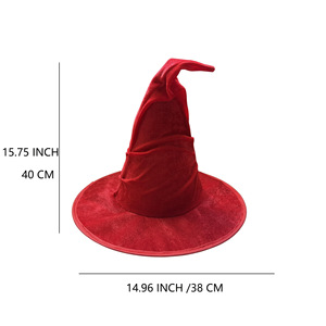 Sombrero <span class=keywords><strong>de</strong></span> <span class=keywords><strong>bruja</strong></span> <span class=keywords><strong>de</strong></span> terciopelo para Halloween, sombrero <span class=keywords><strong>de</strong></span> festival, sombrero <span class=keywords><strong>de</strong></span> mago <span class=keywords><strong>morado</strong></span>, sombrero <span class=keywords><strong>de</strong></span> <span class=keywords><strong>bruja</strong></span> rojo, accesorio para la cabeza, sombrero <span class=keywords><strong>de</strong></span> Halloween - Product Image 5