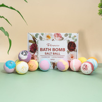 Boules de sel de bain personnalisées aux fleurs séchées Coffret cadeau Douche de spa Bain d'aromathérapie Bombe de bain moussante effervescente