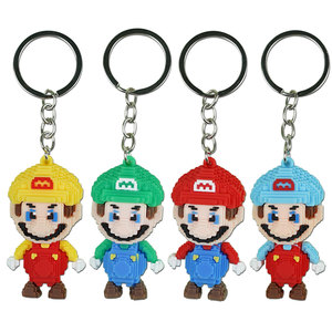 <span class=keywords><strong>Porte</strong></span>-clés en forme de bloc de construction de dessin animé Mario, nouveau style, écologique, léger, en caoutchouc souple PVC, pendentif <span class=keywords><strong>Lego</strong></span> - Product Image 3