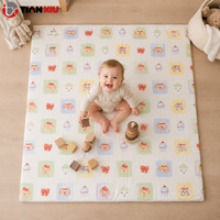 Tapete de Juego para Niños de Tela Personalizada, Gráficos de Doble Cara, Capa Protectora Impermeable, Ligero, Portátil, Fácil de Plegar, Cojín de Piso para Bebés