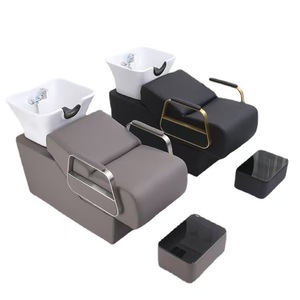 Sillón de Lavado de Cabello de Cuero Sintético de Alta Calidad con Esponja Cerámica, Duradero, en Oferta, para Salones de Belleza, Barberías y Spas - Product Image 1