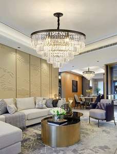 现代北欧定制酒店楼梯婚礼装饰金色光泽沙龙水晶大吊灯高天花板豪华吊灯 - Product Image 3