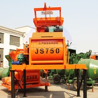 Bétonnière électrique ZHENHENG JS750, moteur 38,6 kW, haute efficacité automatisée, certifiée ISO/BV, capacité 1200 L