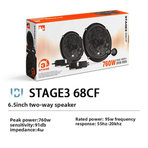 Altavoz Coaxial para Auto STAGE3 68F de 65 Pulgadas, para <span class=keywords><strong>Puertas</strong></span> <span class=keywords><strong>Delanteras</strong></span> y Traseras, con Instalación No Destructiva, Rendimiento de Medios-Bajos, OLIVER - Product Image 6