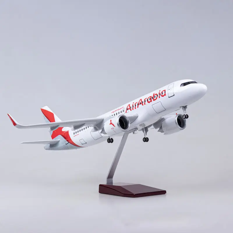 Модель самолета 1/80 Arab Arabia Airlines aibus A320, модель самолета гражданской авиации, подарок для моделирования пассажирского самолета, 47 см