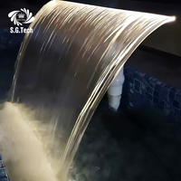 Fontaine cascade à éclaboussures d'eau avec panneau lumineux LED pour jardin et piscine – Vente directe usine