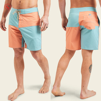 Shorts de bain pour hommes sur mesure OEM, taille haute, sans couture, imperméables, imprimés colorblock, grandes tailles