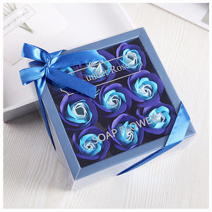 Scatola regalo Multi colore fiore rosa artificiale testa di san valentino rosa rosa sapone fiore scatola con fiocco - Product Image 4