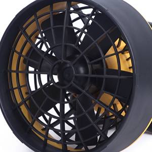 Soplador de hojas portátil amarillo y negro con rejilla protectora y mango ergonómico - Product Image 6