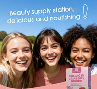 Boissons Solides Personnalisées au Collagène et Canneberge, Ingrédients Naturels, Bonnes pour l'Éclat de la Peau, la Beauté, l'Amincissement et la Santé