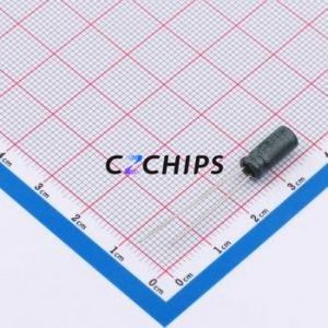 Condensateur électrolytique en aluminium à montage traversant 4.7UF50VC110GF, D5xL11mm, 4.7uF, 20%, 50V, 58mA-100KHz - Product Image 2