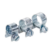 Abrazadera de Manguera de Acero al Carbono Galvanizado con Recubrimiento de Zinc Azul, de 6 mm a 31 mm, Mini Abrazadera de Tubo Hidráulico de Alta Resistencia con Ranura Simple
