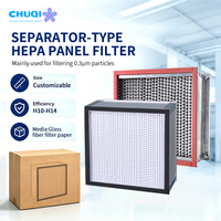 Filtre HEPA H13 H14 avec séparateur en aluminium, remplacement, 99,995 %, prix usine pour hotte à flux d'air laminaire