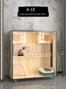 Multifunction Cat House Wooden Cat Cage Pet House High Quality Multi Layer Luxury Villa