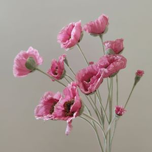 Fleur de pavot artificielle en soie floquée, grande taille, réaliste, de haute qualité, pour la décoration de table et de la maison, idéale pour Noël, les mariages et les célébrations festives - Product Image 6