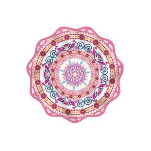 DAMAI - Platos, Vasos y Servilletas Desechables con Diseño Especial de Mandala en Rosa Claro para Fiestas de Cumpleaños - Product Image 3