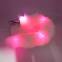 Nouveau 2024 Plug anal lumineux en métal et silicone, motif queue de chat ou de renard, pour femmes, meilleur plug anal en acier inoxydable avec lumière LED