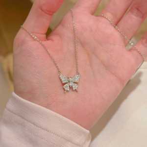 Collier pendentif délicat en laiton papillon micro-pavé zircon et petite perle, bijou insecte pour femme, cadeau, collier de charme quotidien pour dames - Product Image 5