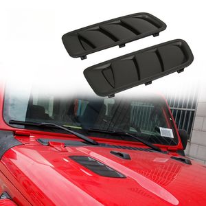 Sdesi 10e anniversaire 2 pièces accessoires <span class=keywords><strong>de</strong></span> voiture garniture extérieure capot <span class=keywords><strong>sortie</strong></span> d'air évent Grille couverture pour Jeep Wrangle JL 2018 + - Product Image 2