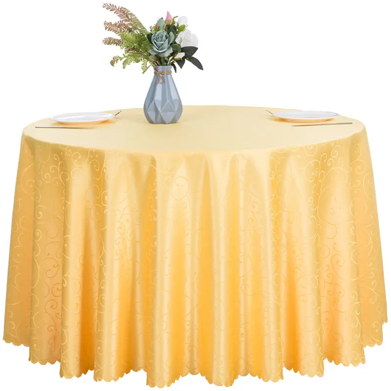 100% Polyester Luxury Jacquard Round Damask Table Clothes For Weddings Decorations
