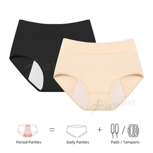 سراويل داخلية "Period <span class=keywords><strong>Panties</strong></span>" من Airtamay للبيع بالجملة بمقاسات كبيرة من S إلى 6XL، مكونة من 3 طبقات مانعة للتسرب للنساء، مصنوعة من القطن وبخصر عالٍ ومخصصة للدورة الشهرية - Product Image 5