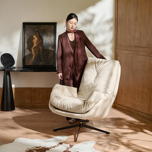 Fauteuil simple de luxe inclinable et pivotant pour salon, style italien, mobilier de maison de luxe léger, design moderne - Product Image 1