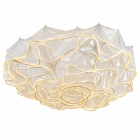 Decoración de Techo para Bodas con Cinta LED en Forma de Nube, Lámpara Colgante con Tela Transparente y Brillo Cálido para Decoración y Suministros de Bodas